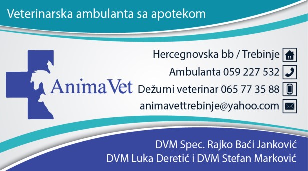 ANIMA VET BAĆI VIZIT KARTA